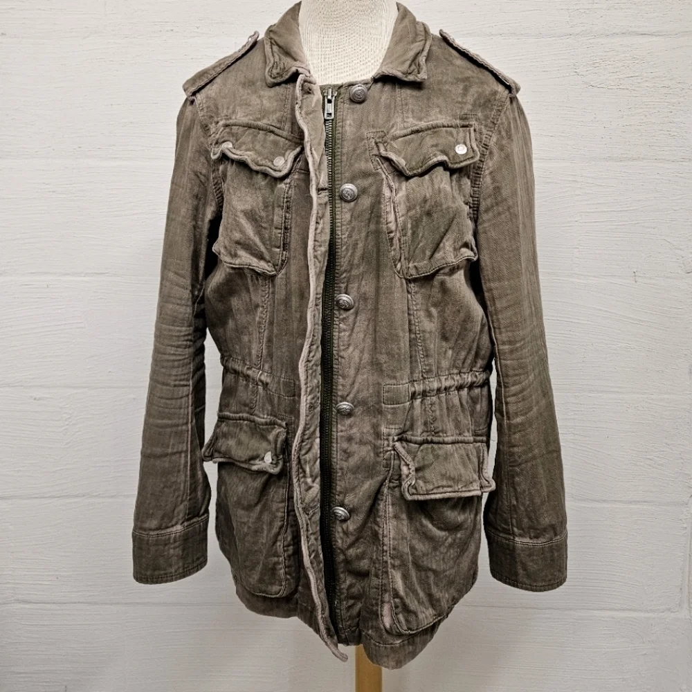 Free People Not Your Brother's Military Surplus Jacket in Olive and Pink Size M - Picture 10 of 15